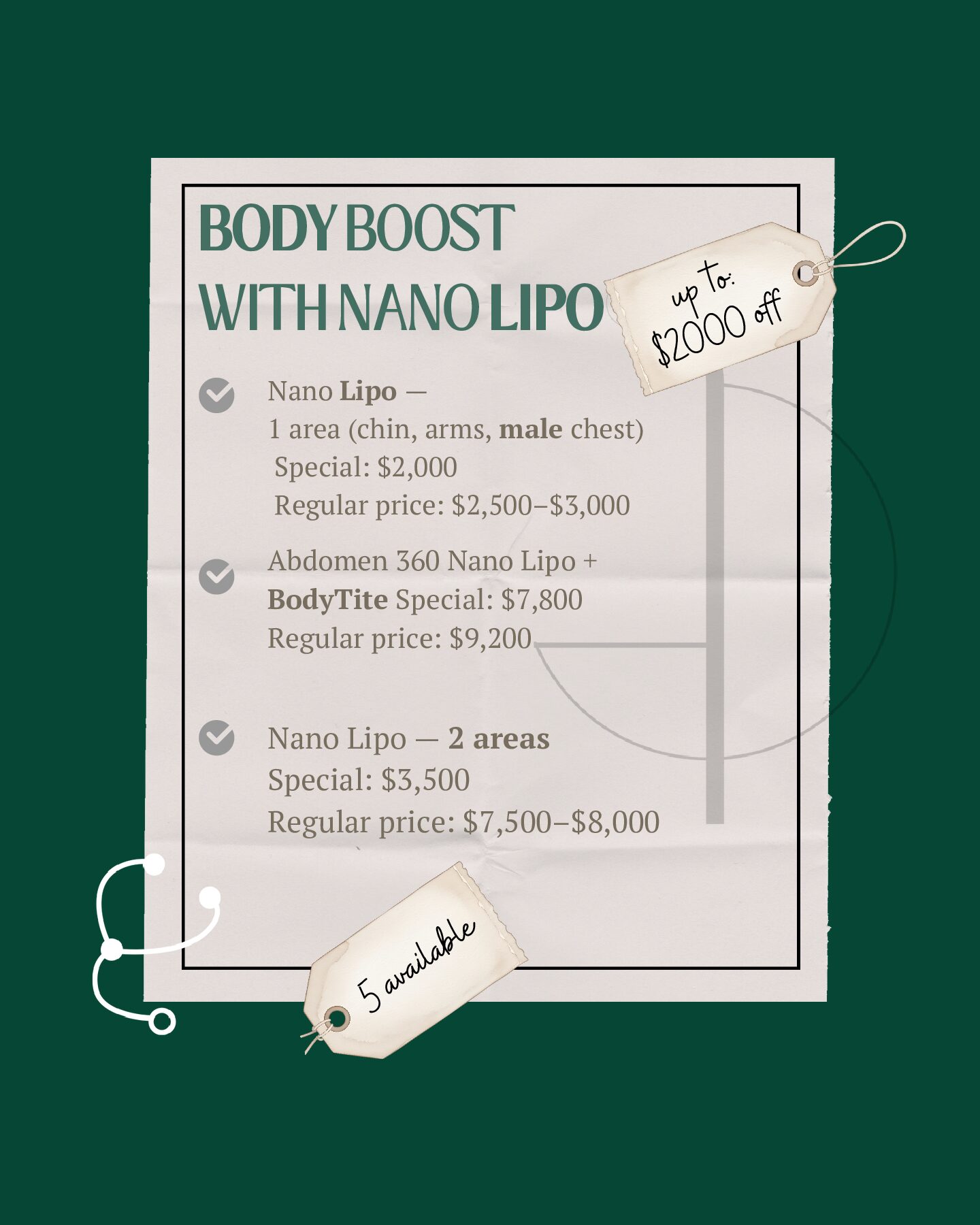 Nano Lipo (Arms, Male Chest, Chin)